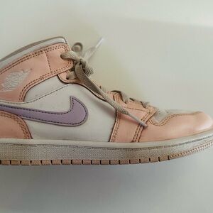 Nike Mid Sneakers in Cream, Peach, and Lavender